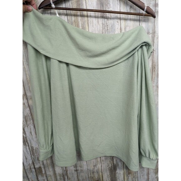 a.n.a Womens Off the Shoulder Sweater 3X Pistachio Green Cozy Relaxed NWT - Picture 2 of 11